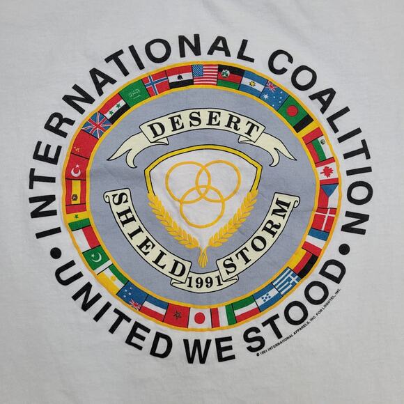 Vintage Operation Desert Shield Shirt Medium 20x26 Desert Storm USA - Picture 3 of 12